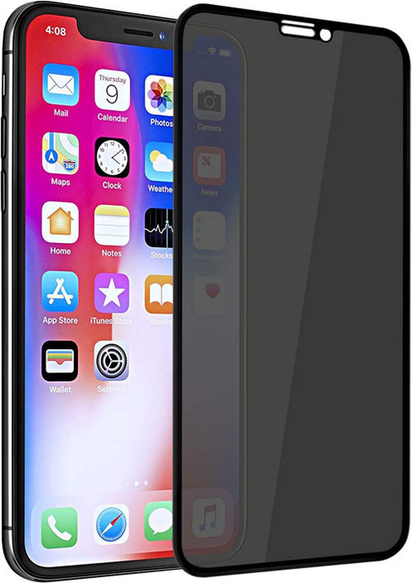 iPhone 11 Pro Max Privacy Temperde glas Screenprotector geschikt voor iPhone 11 Pro Max - Privacy Beschermglas 2stuks