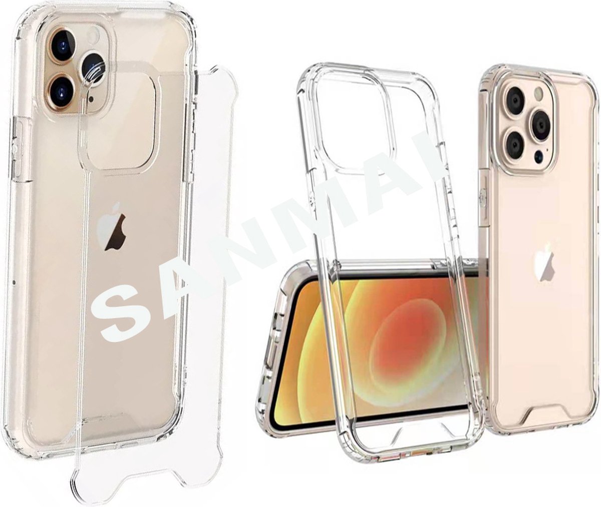 iPhone XR Hoesje Shock Proef Siliconen Hoes Case Cover Transparant geschikt voor Apple iPhone XR - 1X Screen Protector