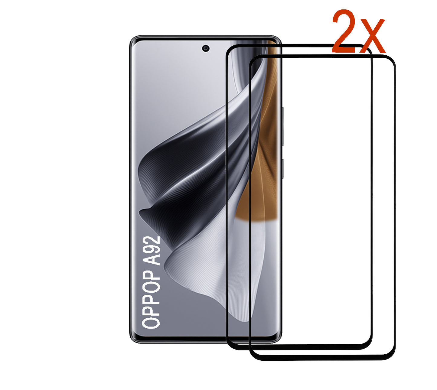 Oppo A92 5G Screen protector Temperde Beschermglas Glazen Screenprotector HD 9H geschikt geschikt voor Oppo A92 5G- 2 STUKS