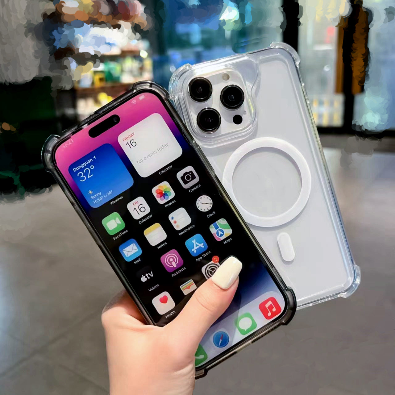 Hoesje Mag Safe Transparante Shockproof Back cover geschikt voor iPhone 16 Pro Max Mag Safe Transparant - Magnetisch Shock prof case Hoesje