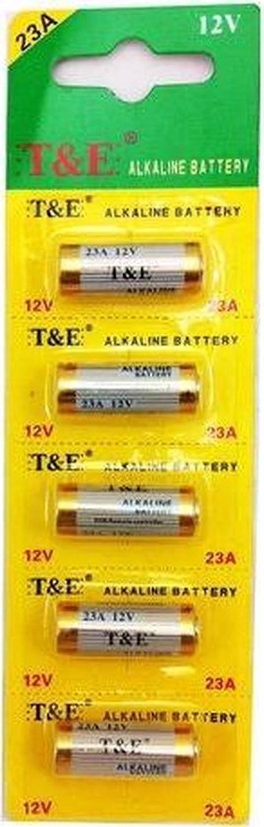 T&E 23A Alkaline Batterijen - 12V - 10 Stuks