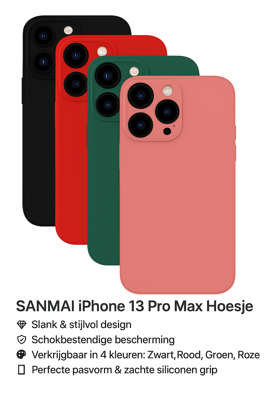 iPhone 13 Pro Max Hoesje Back Cover met camera bescherming  hoesje - Schokproef case hoesje - Backcover case