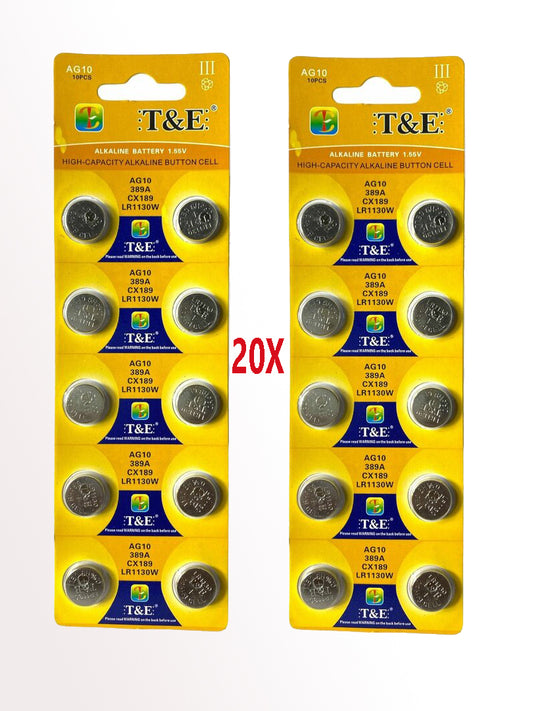 AG10 LR1130 LR54 1.5V alkaline knoopcel batterij - 20 stuks