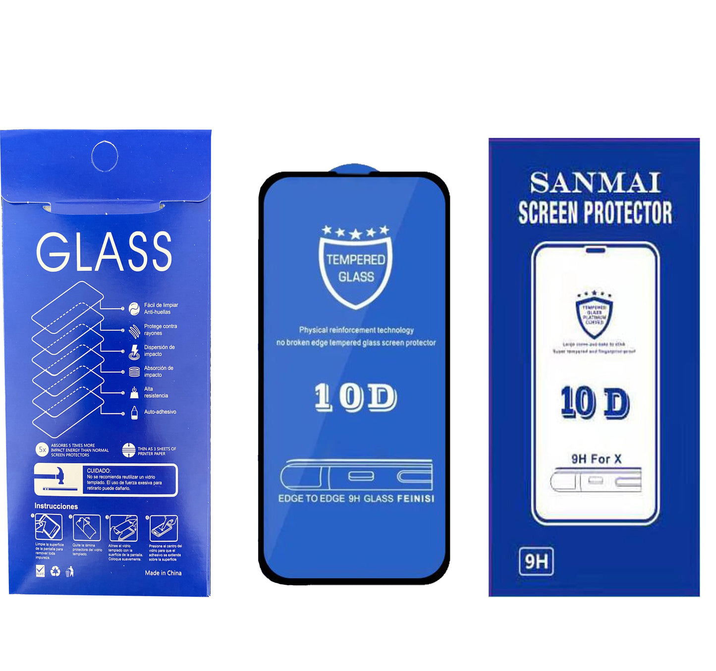 IPhone Screenprotector Glas Gehard Temperde Glas 10D