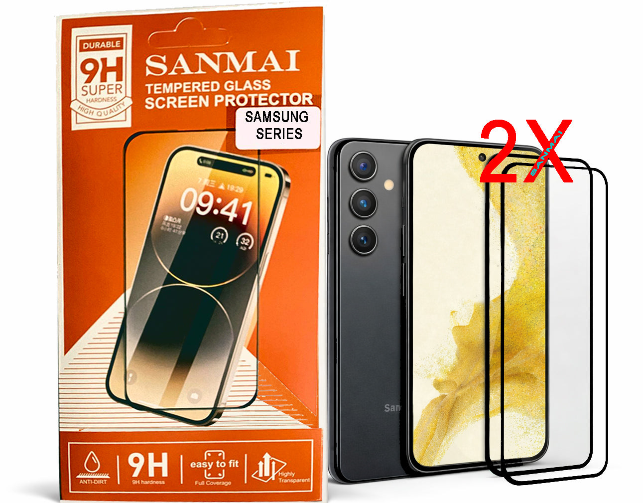 Samsung  - Screen protector - Temperde Glas Screen Protector - voor Samsung Galaxy - Screen Protector Glas - 2 Pack