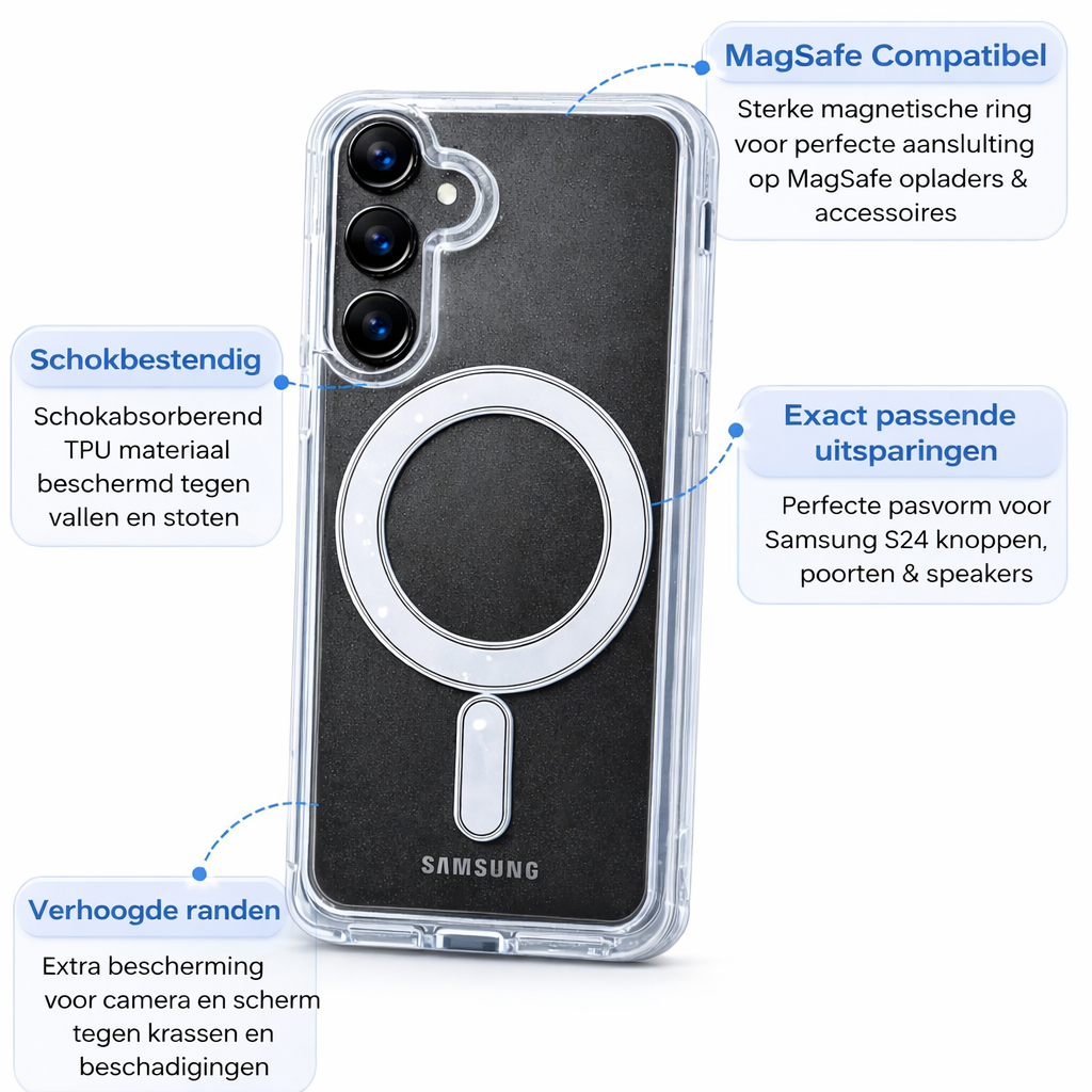 Alle Samsung Galaxy S series Hoesje Shock Proef Siliconen Hoes Case Cover, back cover Transparant Samsung Galaxy S series