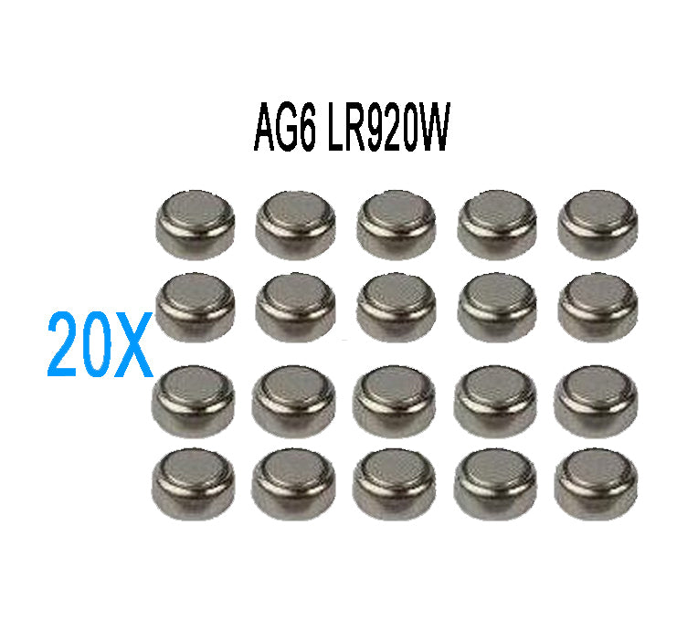 AG6 AlkalineLR920-371-G6 Horloge Batterijen - 20 Stuks