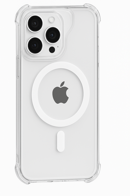 Sanmai Shock prof IPhone - Mag Safe Transparant - Shock prof case Hoesje Mag Safe hoesje Transparante  Back cover