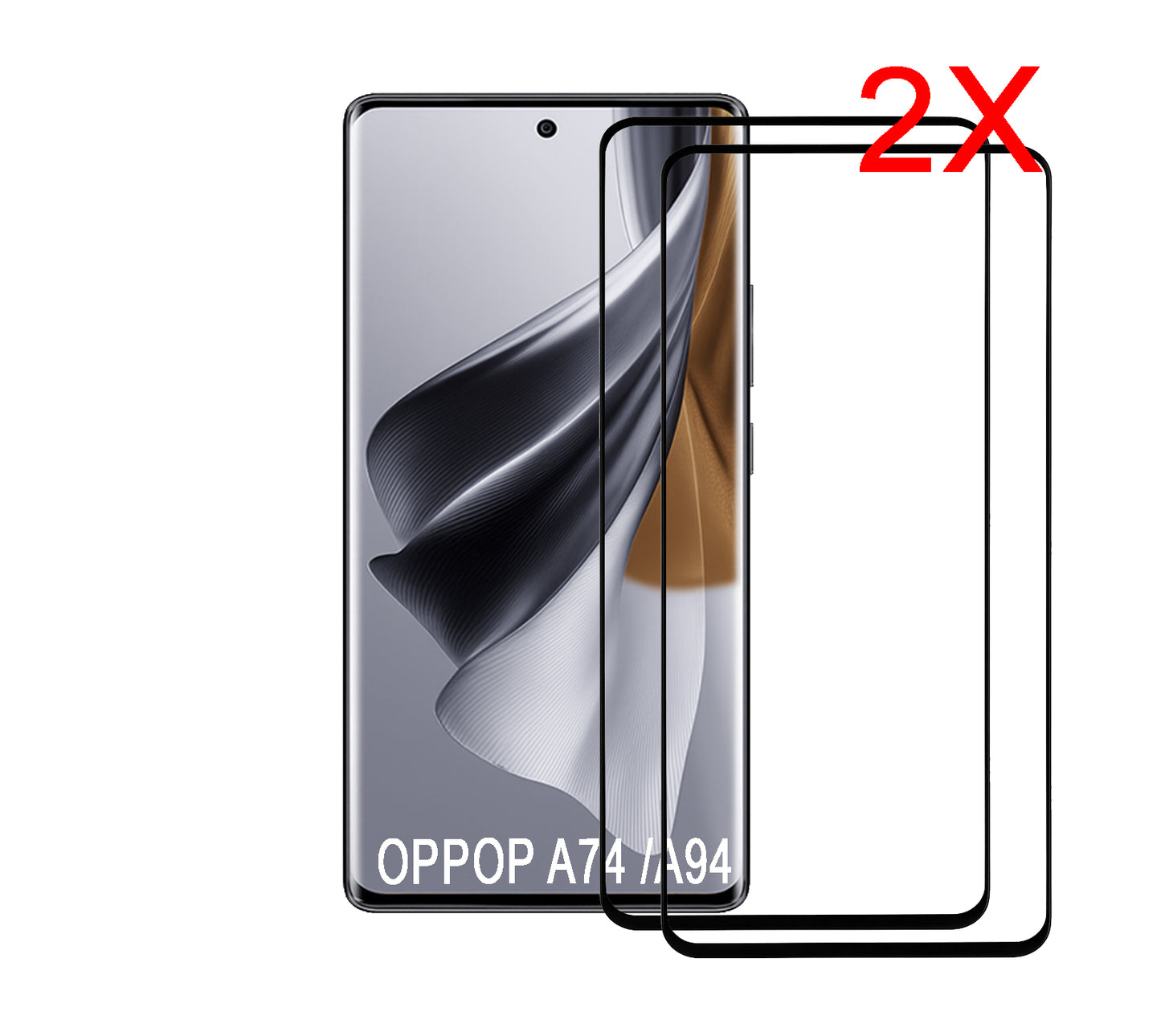 Oppo A74 (4G) Screenprotector Glas Tempered Glass - Oppo A74 (4G )Screen Protector Glas Gehard- 2 STUKS